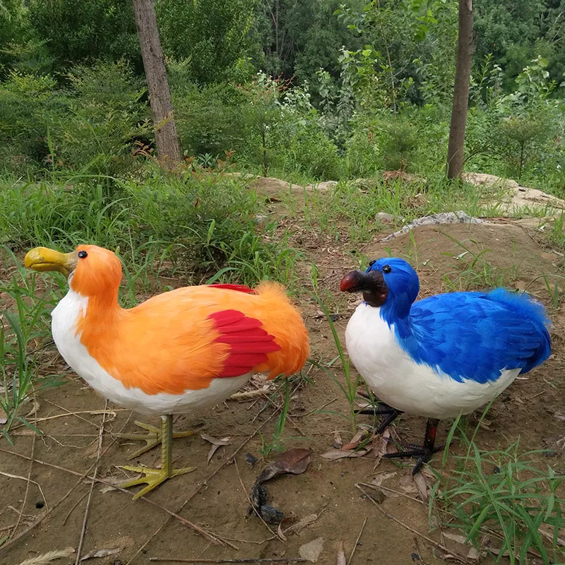 New Simulation Orange Raphus Cucullatus Bird Toy Foam Feathers