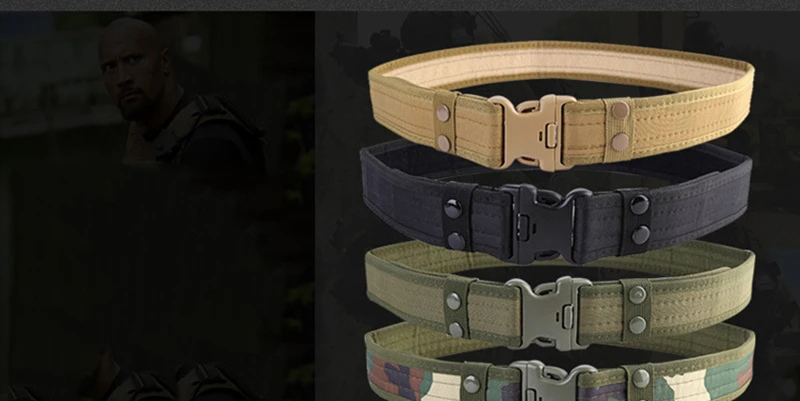 Combat 2 Inch Canvas Duty Tactical Sport Belt with Plastic Buckle Outdoor Military Army Fan Adjustable Hook & Loop Waistband (16)