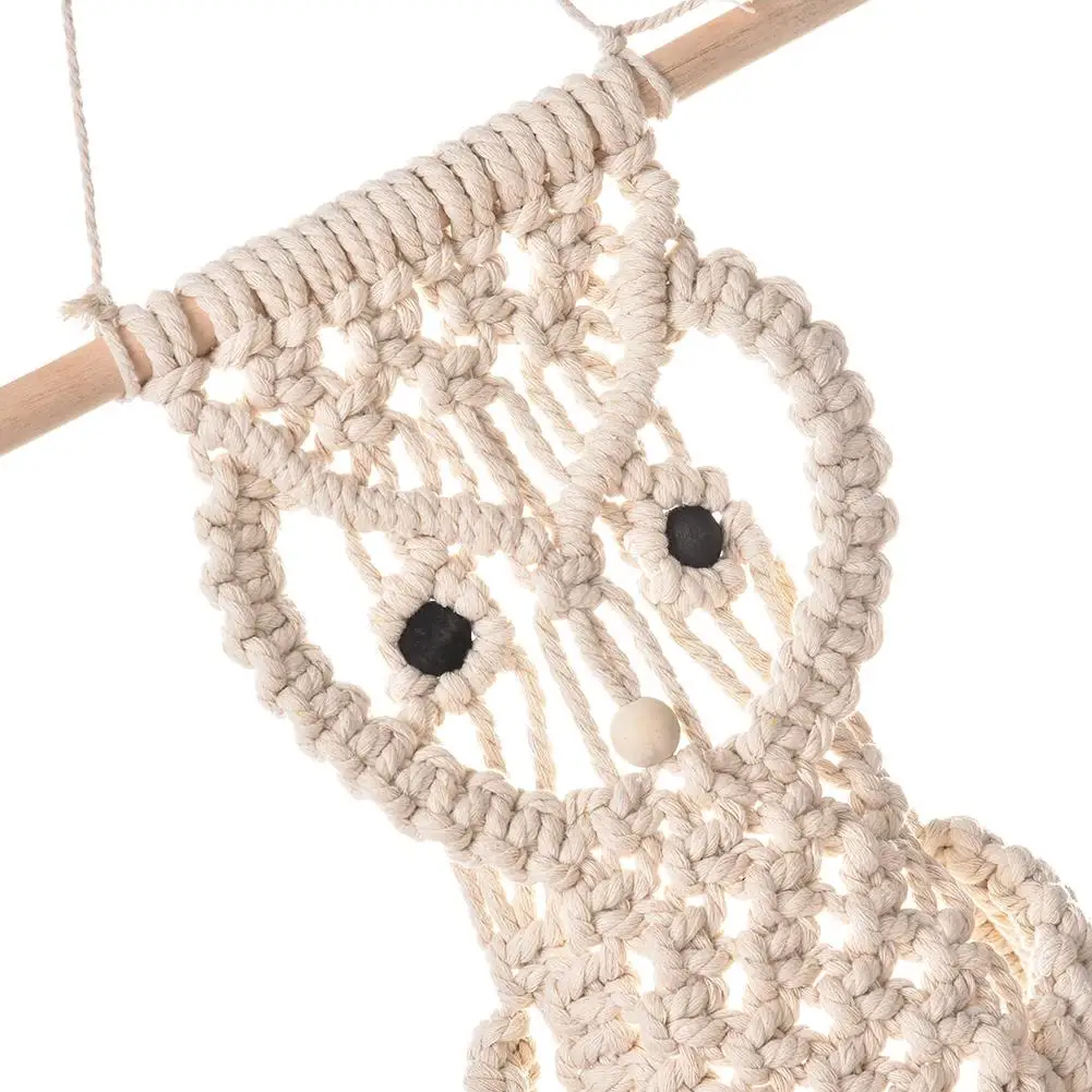 

Handmade Knitting Cotton Rope Owl Art Wall Hanging Tapestry Decoration Living Room Tapestry Decorative Home Decoration Ornaments