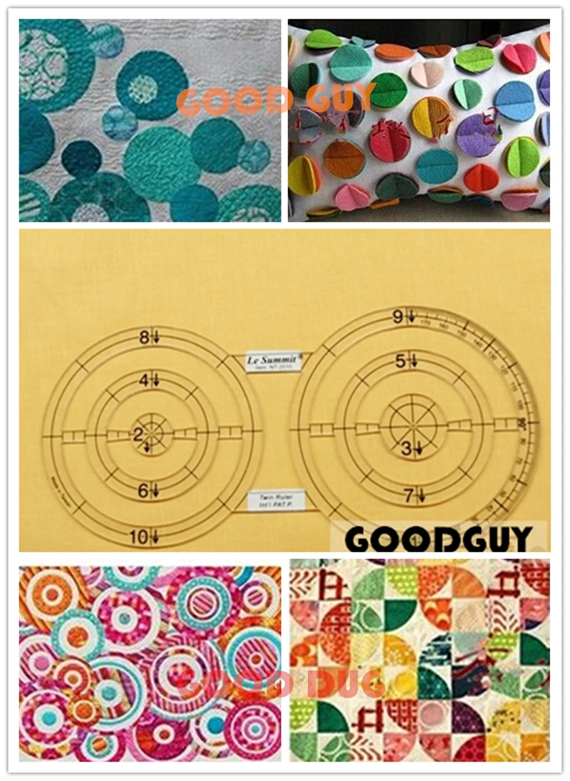 

DOUBLE CIRCLE PATCHWORK RULER TWIN RULER DIY TOOLS RULER PATCHWORK RULES QUILTING RULES