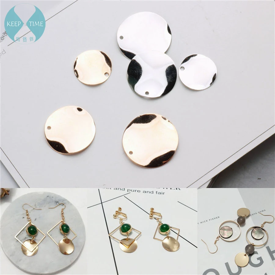 

Minimalist diy geometric circular shaped copper wafer pendant earrings earrings handmade jewelry accessories material