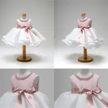 Платья для маленьких девочек на день рождения, 1 год; детская одежда принцессы с бисером; платья на крестины; платья для крещения для новорожденных