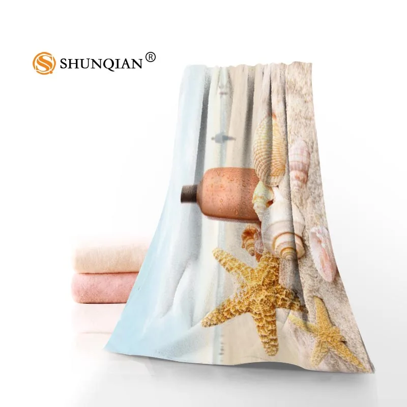New Custom Seashells Towel Printed Cotton Face/Bath Towels Microfiber Fabric For Kids Men Women Shower | Дом и сад