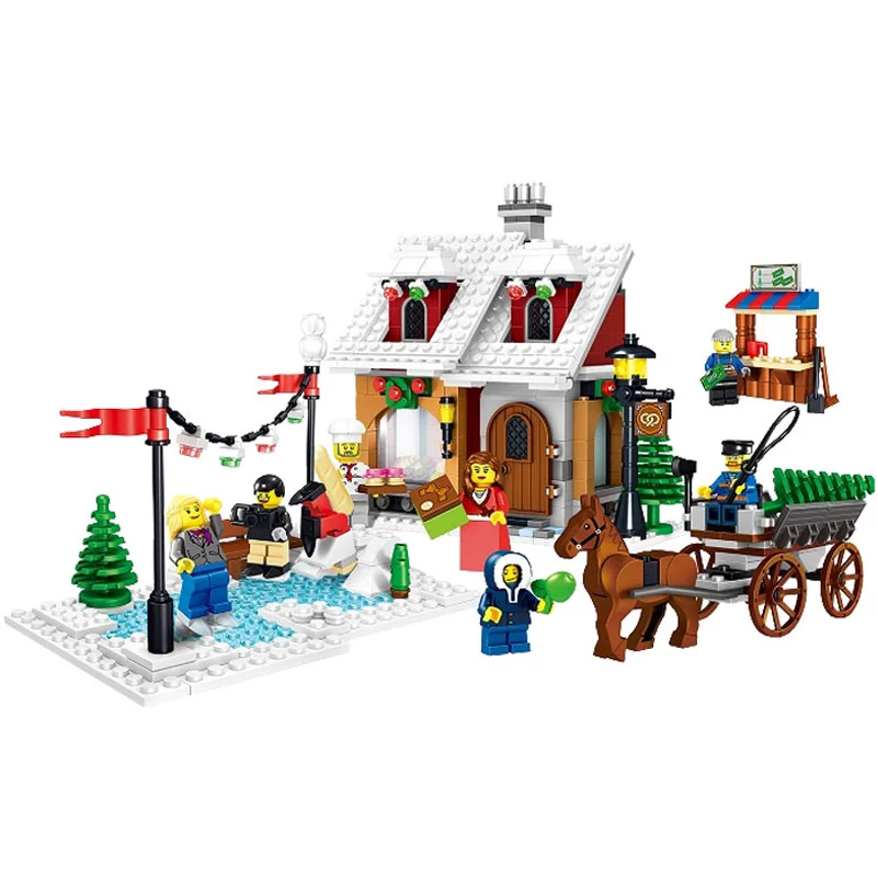

Legoing Creators City ideas Architecture 10216 Winter Village Bakery Model Building Blocks 707Pcs Compatible Legoings LELE39072