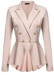 2018 модный приталенный Женский блейзер куртки женские s Белый Синий Женский блейзер офисная куртка элегантная женская однотонная кнопка