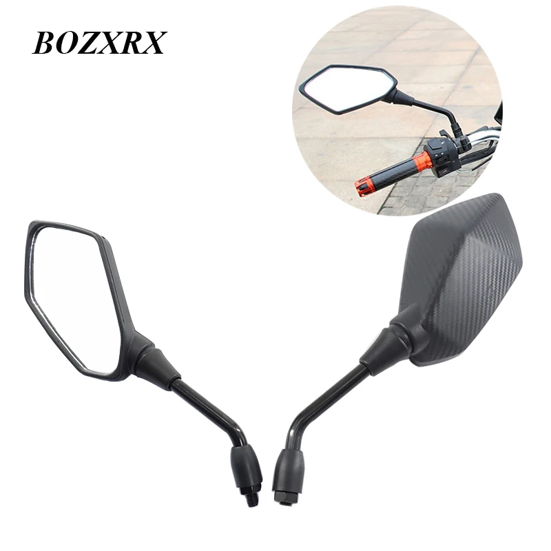 

2Pcs Motorcycle Black Rear View Mirrors Handlebar Rearview Mirror 8mm 10mm Motocross Back Side Mirror ATV Moto Dirt Pit Bike