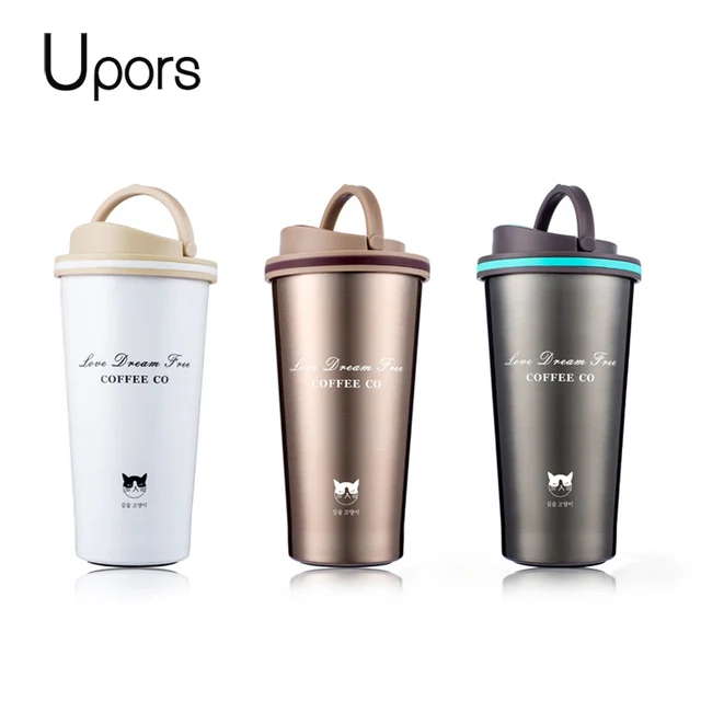 Upors 500ml Portable Coffee Mug Stainless Steel Thermos Cups Upors 500ml Portable Coffee Mug Stainless Steel Thermos Cups Thermocup Vacuum Flask Thermo Water Bottle Travel