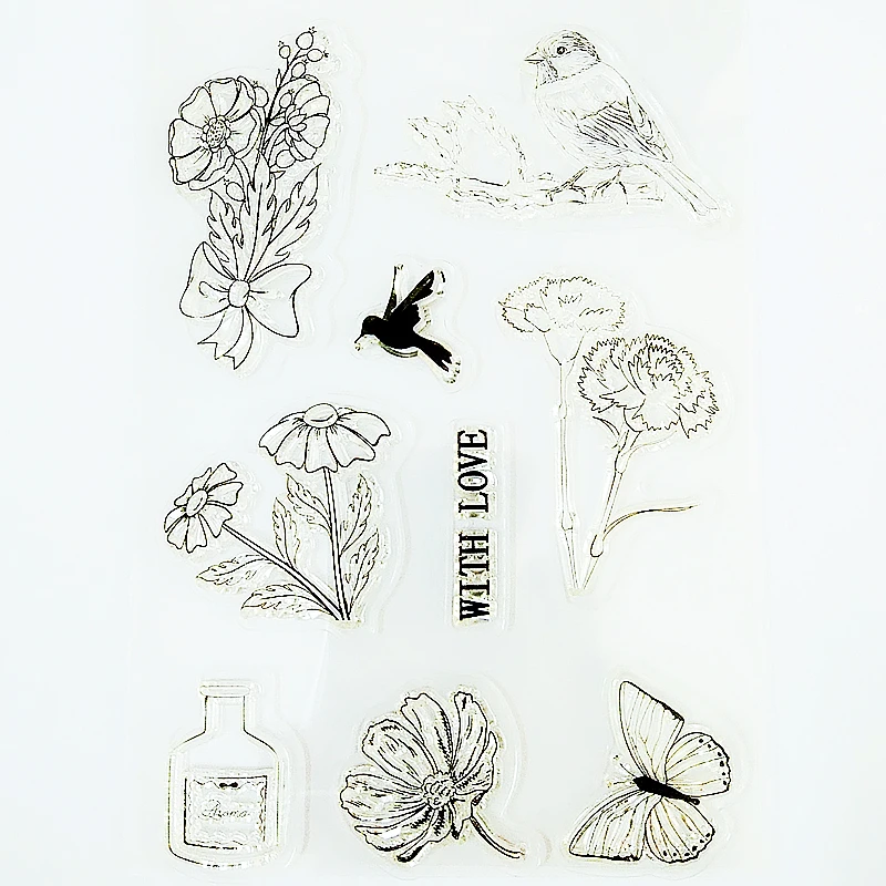 

YLCS143 Flowers Silicone Clear Stamps For Scrapbooking DIY Album Paper Cards Making Decoration Embossing Rubber Stamp 11x16cm