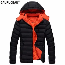 Мужские пальто новая модная одежда на Хлопчатобумажной Подкладке шляпа съемный зима черный синий на молнии сплошной цвет человек хлопковой подкладкой куртка