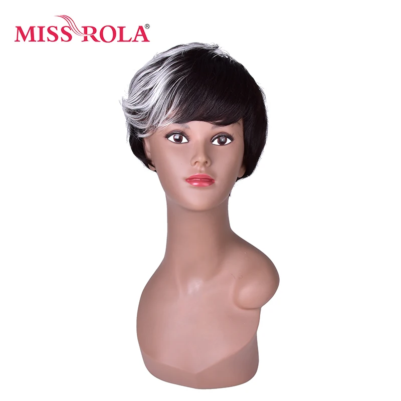 Короткий прямой парик Miss Rola черные блонд белые Омбре розовая сеть синтетические