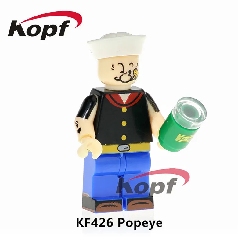 

Building Blocks Single Sale Popeye Freddie Mercury Grunge Icon Mr.Bean Scarface Super Heroes Bricks Children Gift Toys KF426