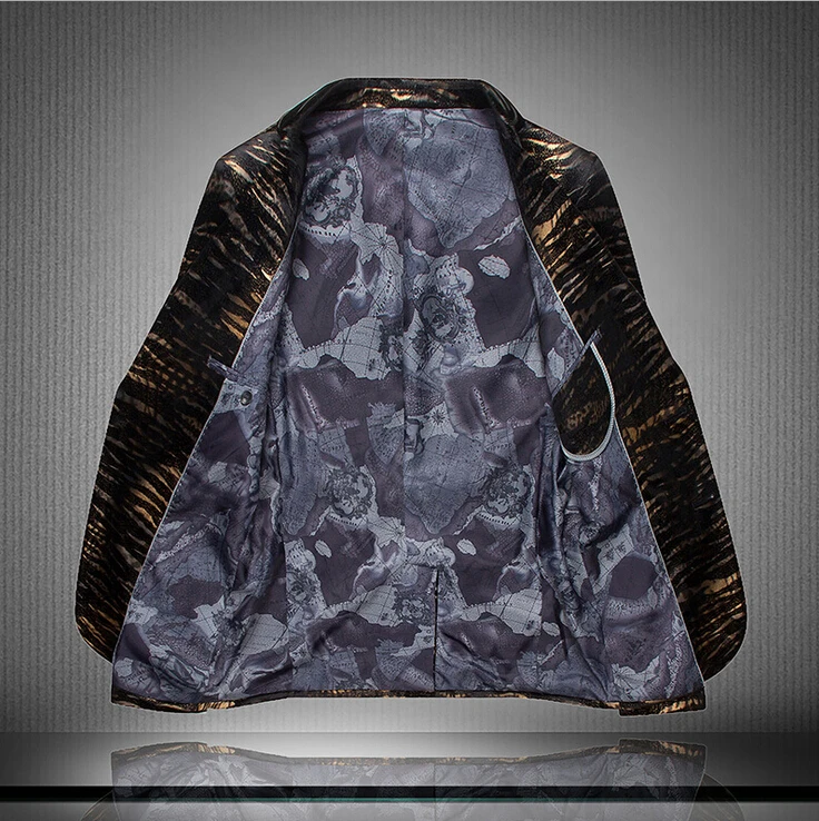 Chanteur Mode Stage Plus De Costumes Costume Veste gold Nouvelle Impression Vêtements Slim Manteau Taille 1 xxxlHommes Bar Gold M 2 Coréenne Petit BxeCordW
