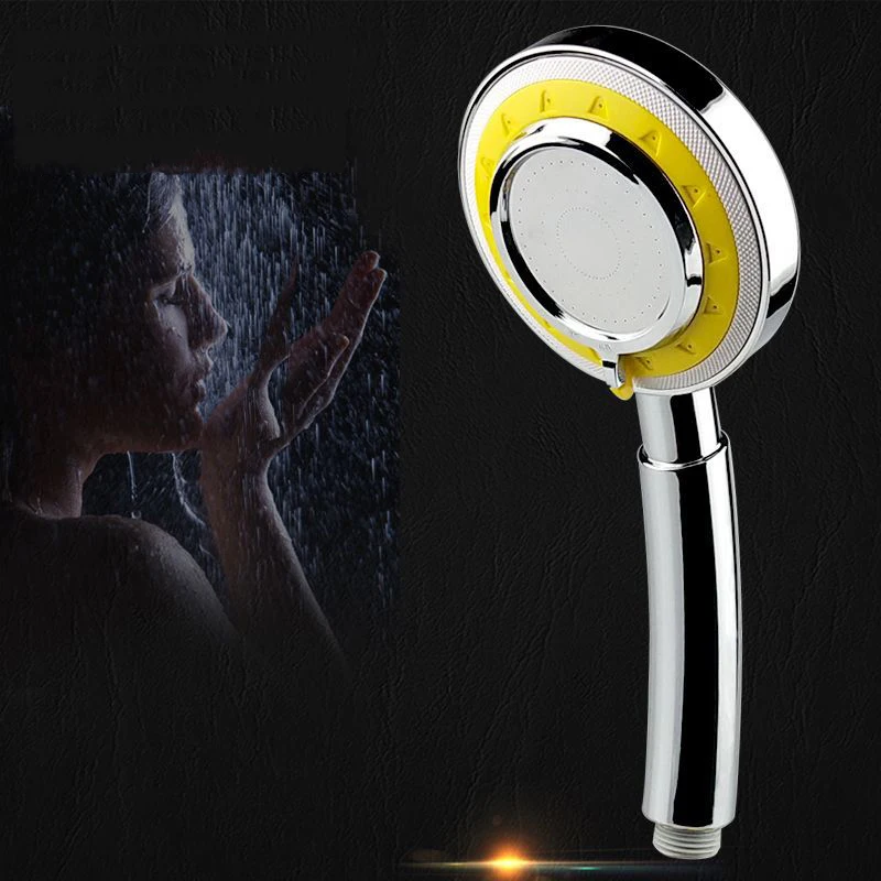 

Handheld Pressurized Shower Head Electroplating Personality Yellow Multi-Function Shower Three-Speed Shower