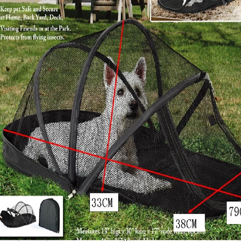 Portable Dog House Cage for Small Dogs Crate Cat Net Tent for Cats Outside Kennel Foldable Pet Puppy with Mosquito Net Tents