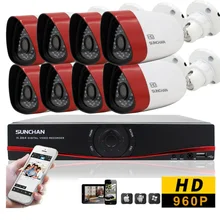 Sunchan HD 1500TVL открытый системы видеонаблюдения 8CH 720 P 1080 P микро-hdmi AHDM DVR 960 H гибридный комплект 8 * 960 P камеры безопасности системы видеонаблюдения видеорегистратор видеонаблюдение для дома