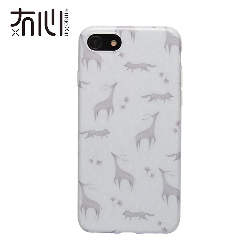 

Maoxin soft TPU phone case for iPhone X XS 8 8plus 7 7plus animal giraffe cute white multi pattern mobile phone cover