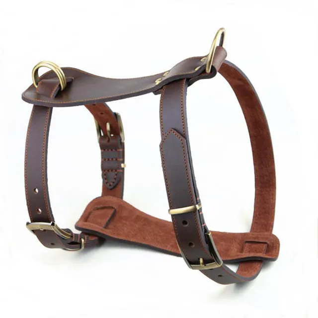 100 Handmade Genuine Leather Dog Harness Step In Walking Training