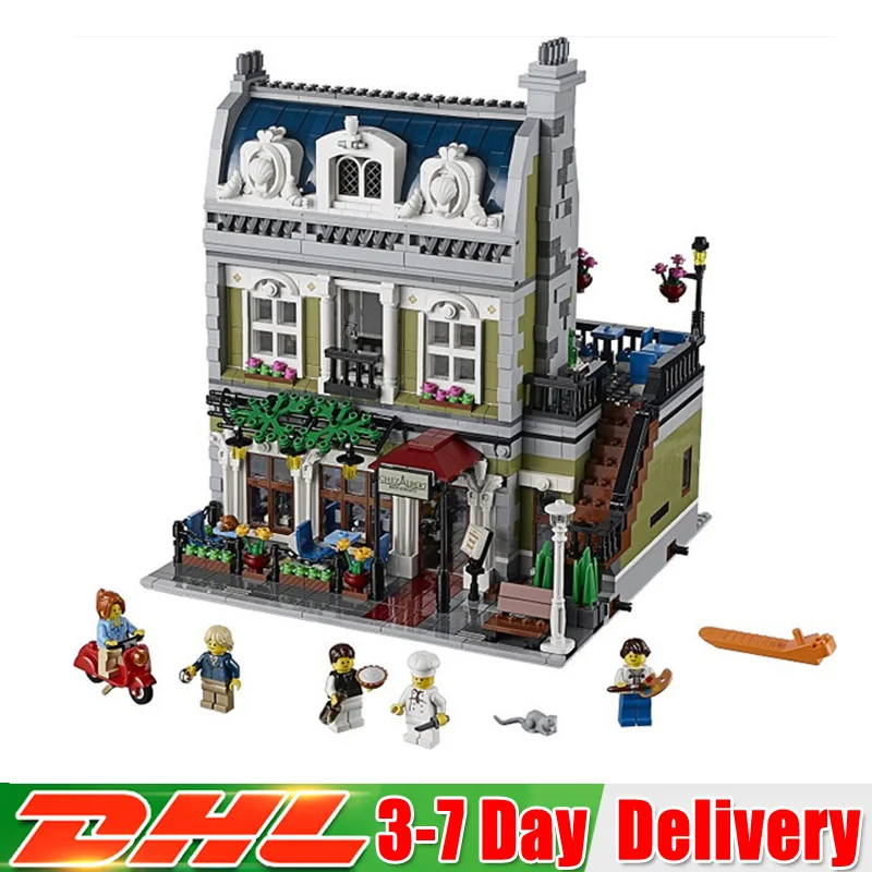 

2018 City Street Parisian Restaurant Model Building Blocks Funny Educational Toys Compatible LegoINGlys 10243