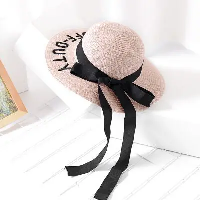 Maylisacc летние детские однотонные простые элегантные крупнозернистая солома шляпы детские для девочки пляжные шляпы, шляпа от солнца - Цвет: Розовый