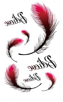 

Purple Feather Stickers Waterproof Temporary Tattoo Stickers Removable Body Art Stickers #r117