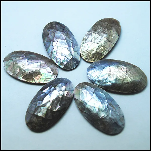 

3pcs nature seawater shell beads cabochons oval shape size 45x25mm natural saltwater mother of pearl