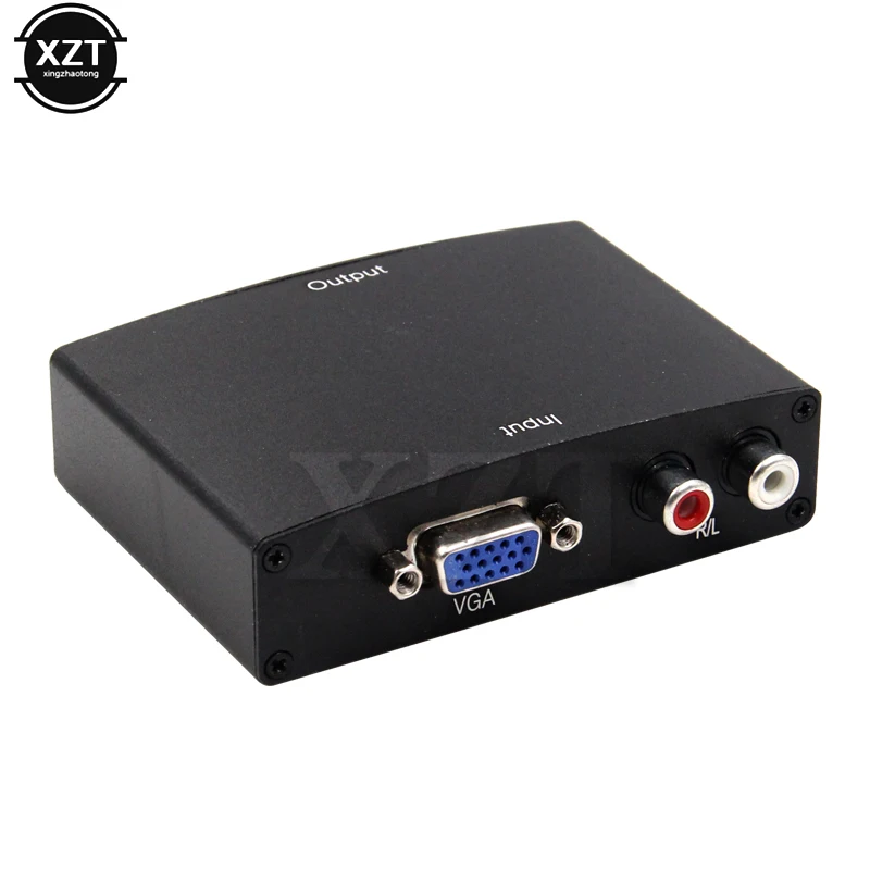 VGA+ R/L к HDMI конвертер коробка VGA к HDMI HD HDTV видео конвертер адаптер с RCA Phono стерео аудио для ПК HDTV стерео аудио