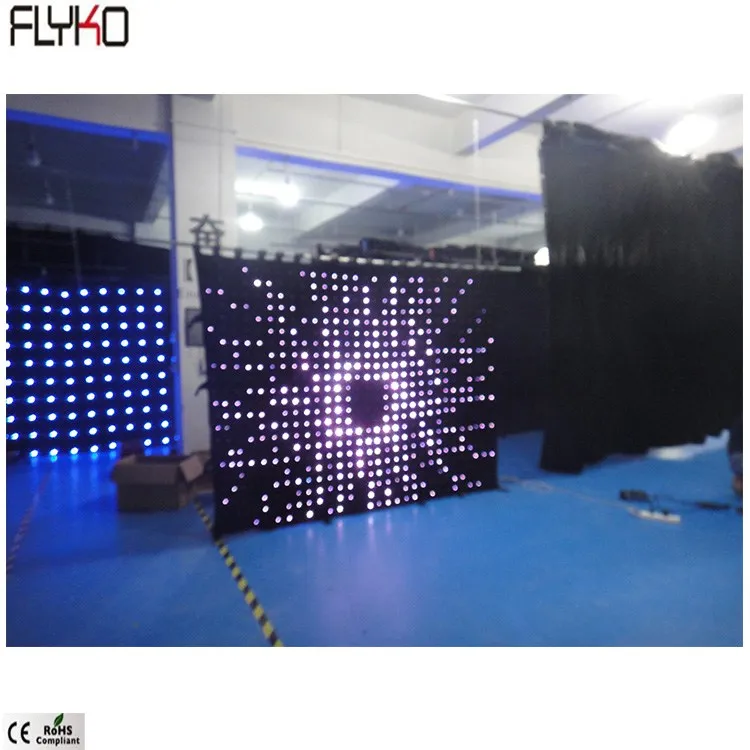 

Flyko resistance and durable marley led stage curtain P80mm 2x2.5m flexible led video screen used for Disco entertainment