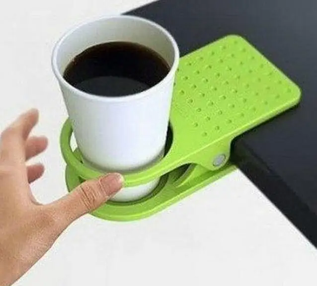 New Home Office Drink Plastic Cup Coffee Holder Desk Cup Holder Clip Lap Table Folder Reading Creative Design Table Manager