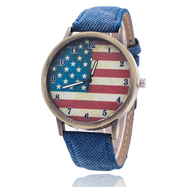 New Fashion Jeans Watch Women USA Flag Quartz Watches Unisex Casual Wrist Watch New Fashion Jeans Watch Women USA Flag Quartz Watches Unisex Casual Wrist Watch