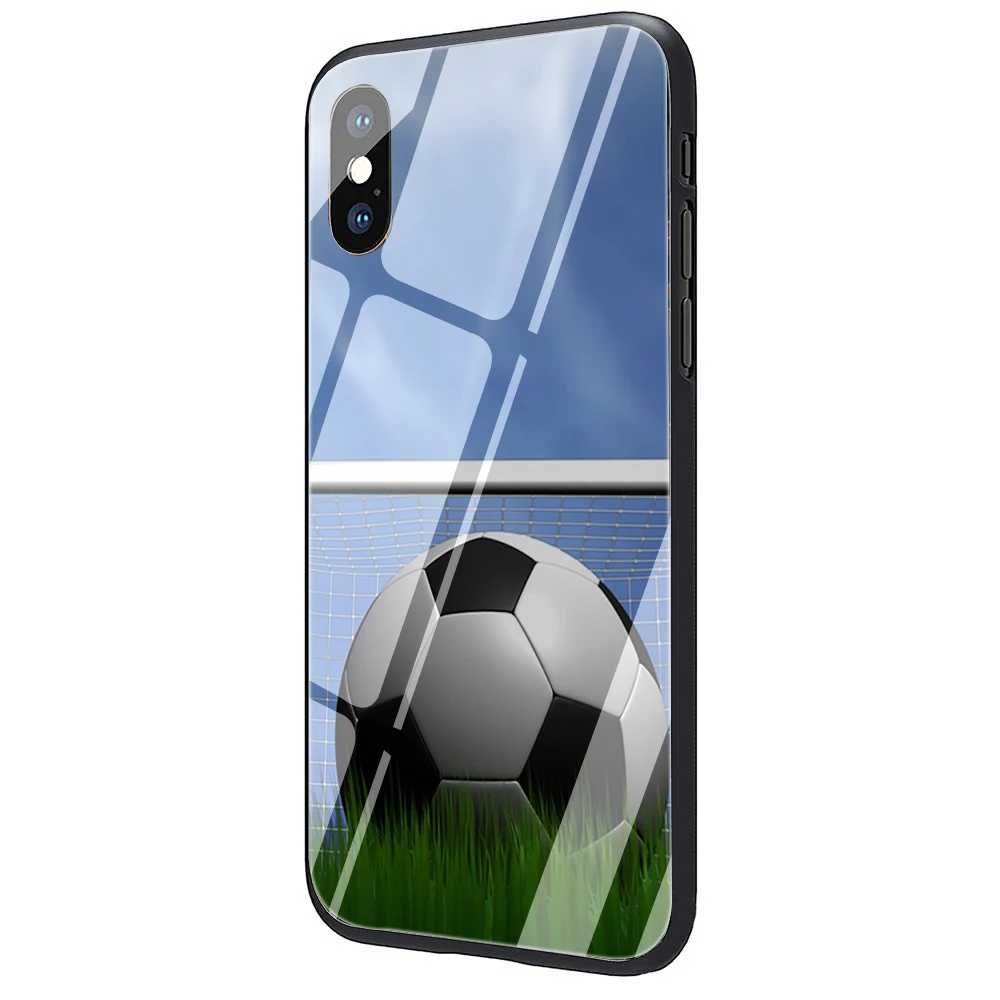 Футбольный мяч закаленное стекло чехол для телефона iPhone 5 5S 6 6S 7 8 Plus X XR XS 11 pro Max - Цвет: G12