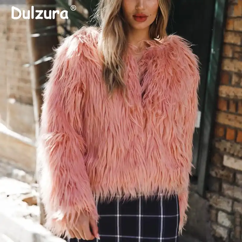plus size shaggy fur coat
