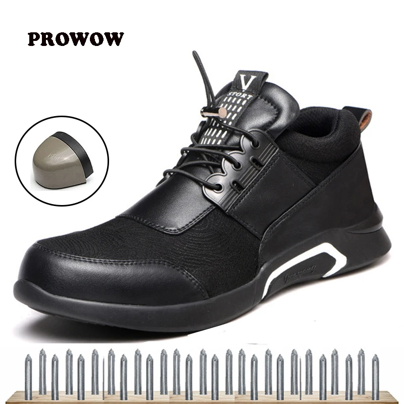 

Men's Steel Toe Work Safety Shoes Lightweight Breathable Anti-smashing Non-slip Reflective Casual Sneaker Outdoor fashion shoes