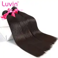 Luvin Peruvian Virgin Hair Straight 3 ชุดจำนวนมาก 100% มนุษย์ผมสานธรรมชาติสีผมผมนุ่ม