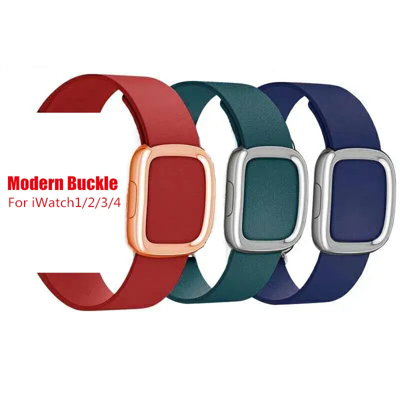 

Modern Buckle Genuine Leather Loop Strap For Apple Watch Band 4 Bracelet Replace Band For iWatch Series 3 2 1 38mm/40mm/42mm/44m