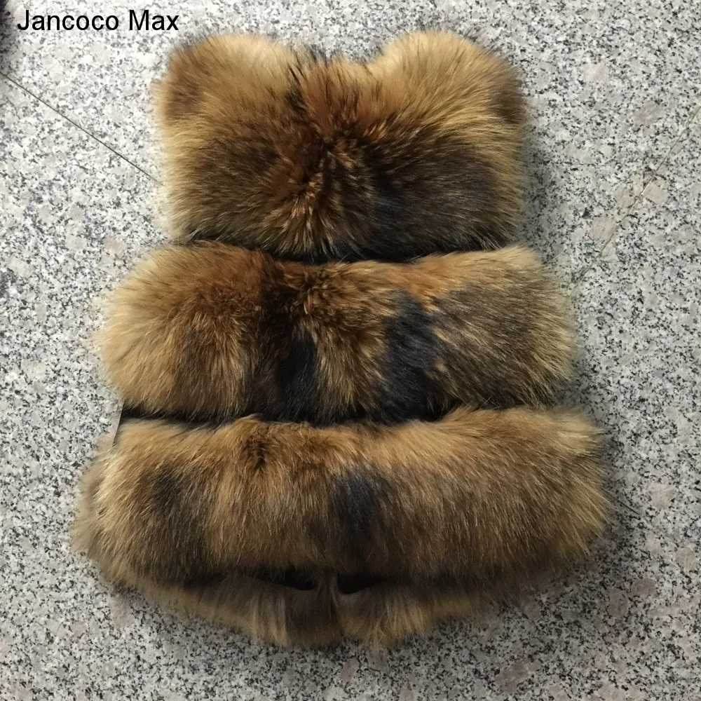 Jancoco Max жилет из натурального меха енота Женская мода Стиль жилет зимние толстые теплые лучшее качество Новое поступление S7093