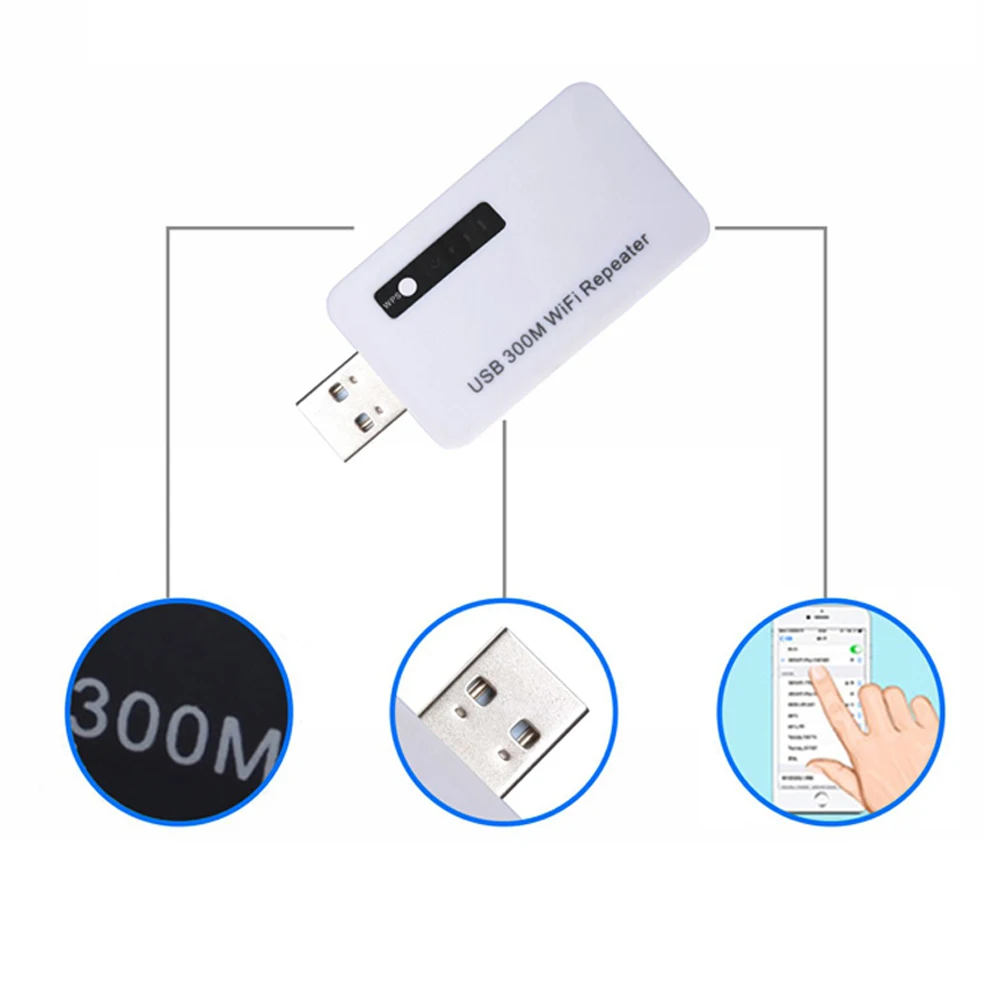 

300M Wireless USB WiFi Repeater Mini Network Expander Network Router Signal Range Extend Amplifier via WPS