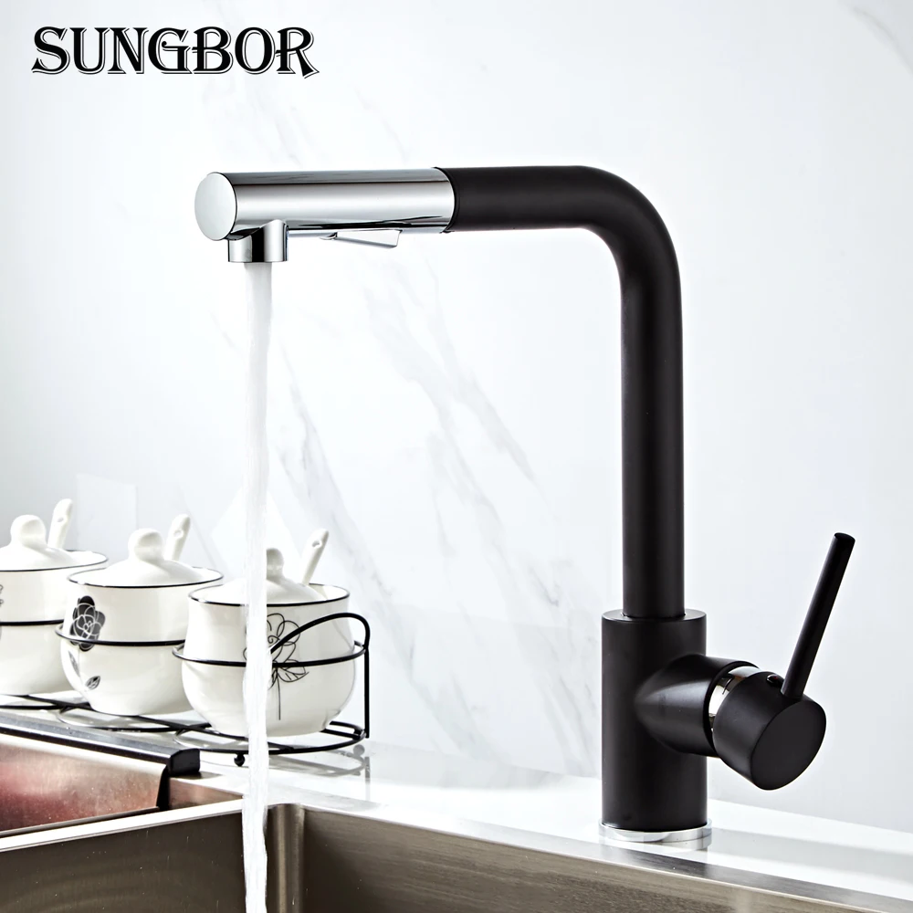  Kitchen Faucets chrome Single Handle Pull Out Kitchen Tap Single Hole Handle Swivel 360 Degree Wate - 32960209078