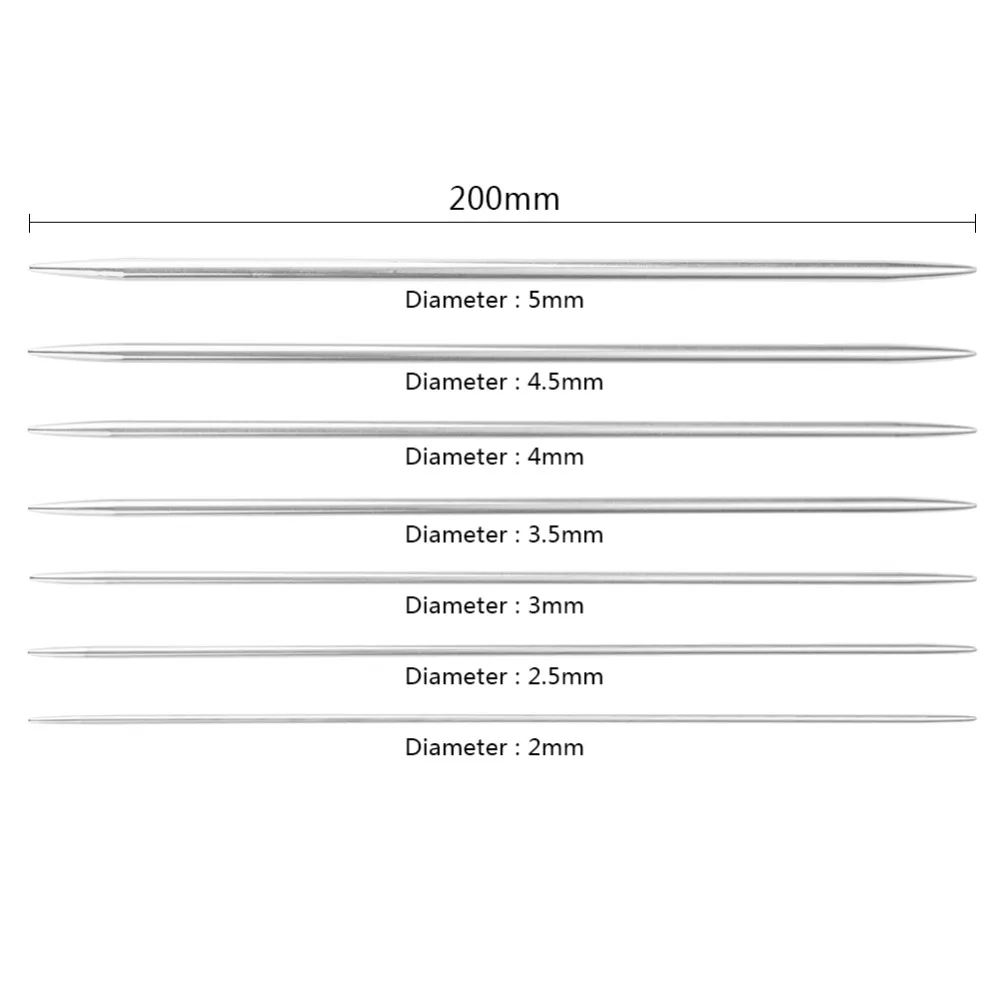 35 шт./компл. 20 см прямые Вязание иглы Нержавеющая сталь вязальные крючки для Вязание DIY Ткань Инструменты, Швейные аксессуары