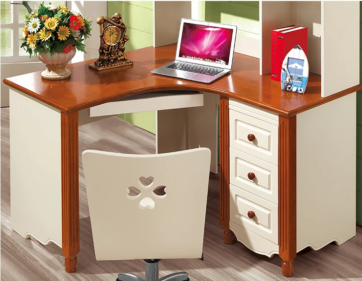 table Desks of solid wood oak computer desk corner home office workers