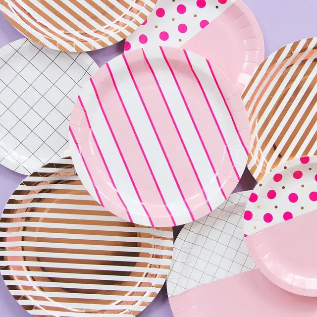 Disposable Plates Pink Blue 9 Inch Paper Plate Baby Bride Shower ... Disposable Plates Pink Blue 9 Inch Paper Plate Baby Bride Shower ...