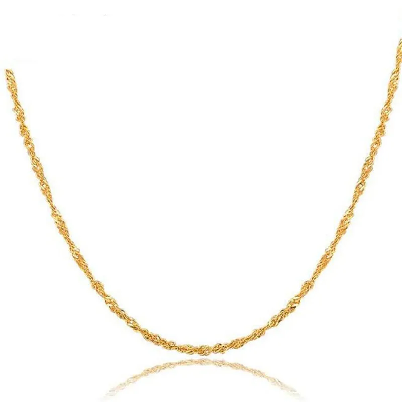 

Fashion Women Girl Jewelry Rose Gold White Gold Yellow Gold Color Gold Water Wave Ripples Chain Necklace Accessories Wholesale