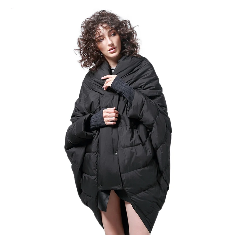KJMYYX Женская осенне-зимняя куртка с v-образным воротником Женская парка новые свободные большие размеры нестандартный сплошной цвет плюс размер пальто - Цвет: ZGH005Black