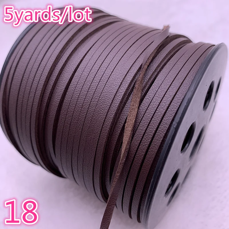 

New 5yards/lot 3mm Flat Faux Suede Braided Cord Korean Velvet Leather Handmade Beading Bracelet Jewelry Making String Rope #18