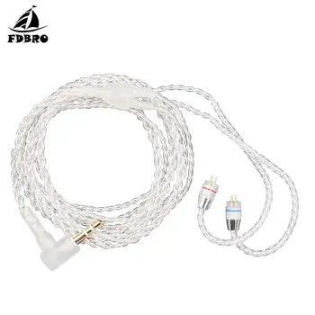 

FDBRO Silver Plated Earphone Upgrade Cable 3.5 mm Audio Cable 4 Core 0.75mm 2 PIN Original Earphone Cable DIY for C10/C16