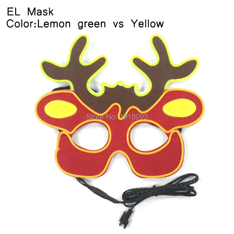 Рождество сувениры EL Провода светящиеся маска партии с устойчивым на драйвер для Праздничное освещение украшения