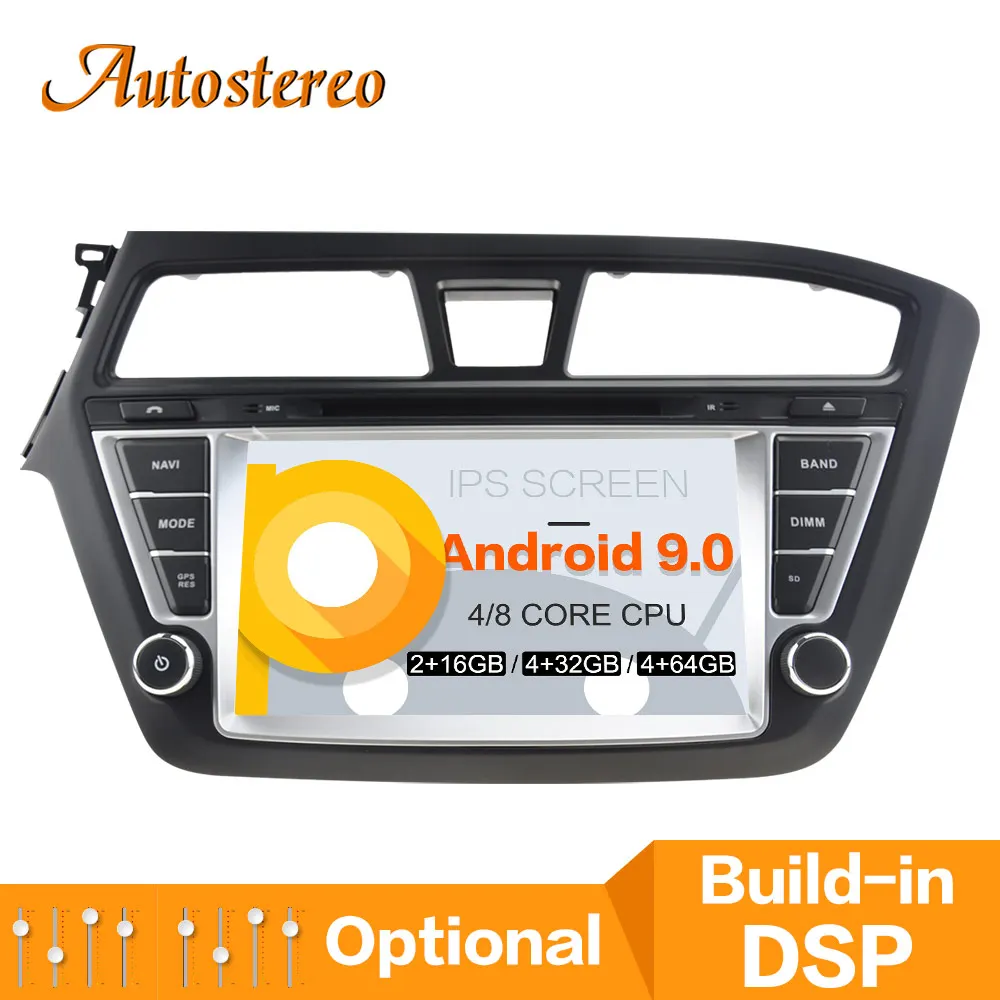 Best Android 8.1 Car DVD player GPS navigation For HYUNDAI I20 2014-2017 multimedia player Head unit tape recorder radio player IPS 2
