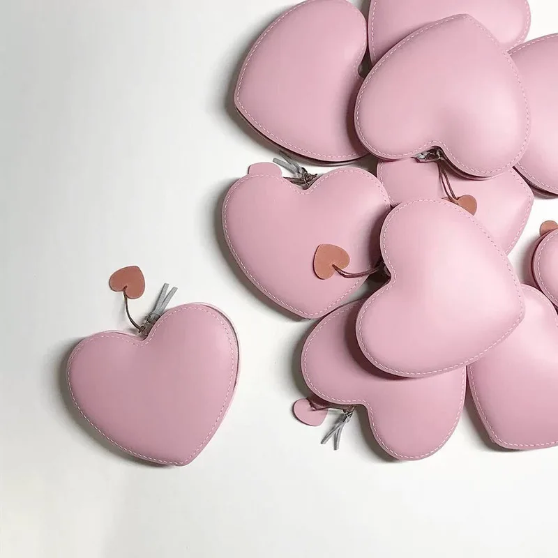

New Fashion Korean Chic Women Heart Coin Wallet PU Small Coin Purse Female Zipper Clutch Money Purse Bank Card Holders Bag Pouch