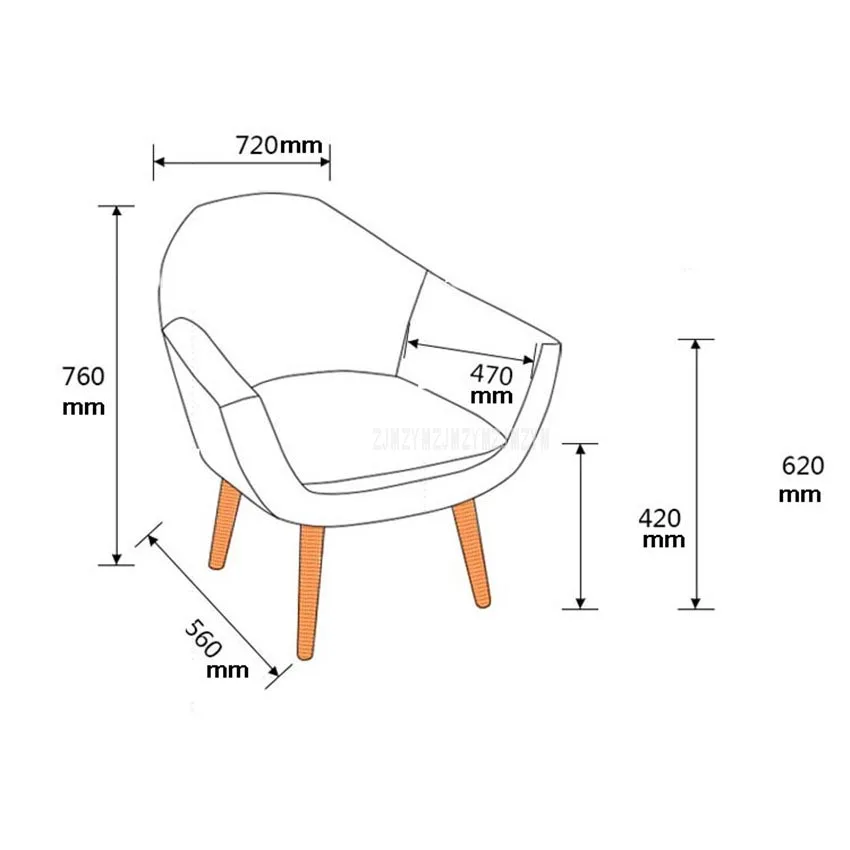 Современный модный стул для гостиной с подлокотником, фланелет, спинка для спальни, мягкий диван, стул для отдыха, мебель для дома