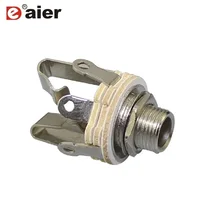 5 шт моно/стерео два типа Женский 1/4 телефонный разъем дюймовый Джек с гайкой и шайбой никелевая отделка 6,35 мм гнездо скелет