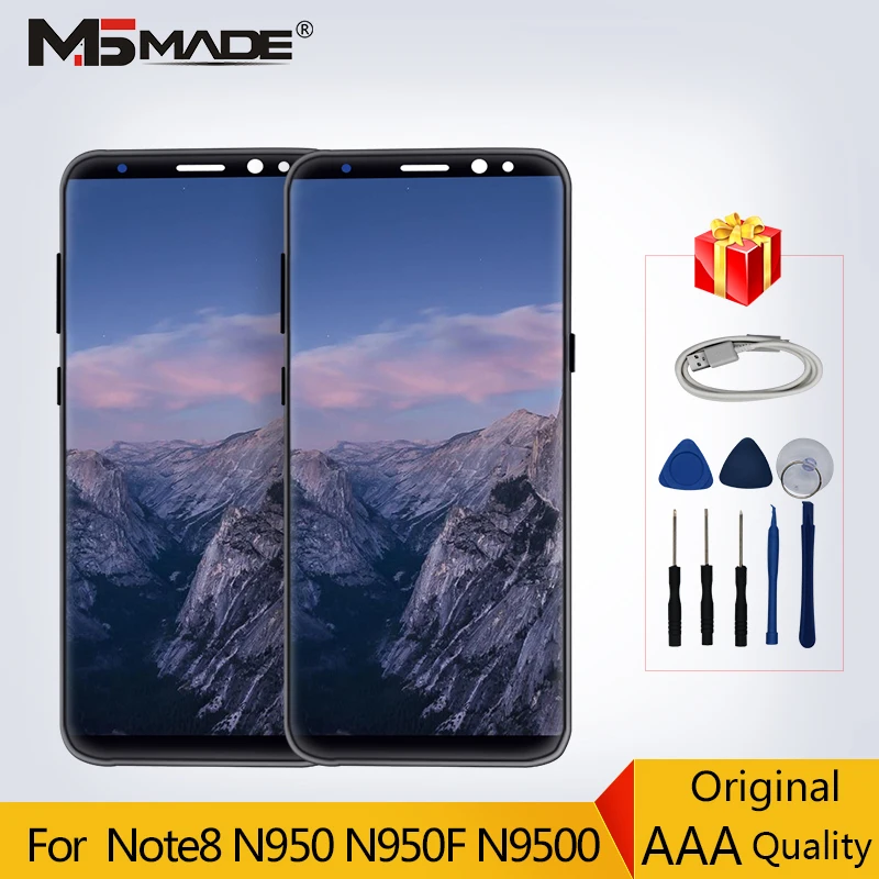 

Original LCDs For Samsung Galaxy NOTE8 N9500 N9500F LCD Display Touch Screen Digitizer Replacement Parts 100% Tested